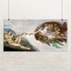 Постер Створення Адама, Мікеланджело, Michelangelo, Creation of Adam, інтер'єрний декор, A3 21×42 см (id3421) - зображення 1