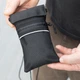 Сумка-чехол для телефона MOBI Black из ткани Рип-стоп, черная мини-сумка через плечо со светоотражателем и сетчатым карманом, 18х10х2 см - изображение 3