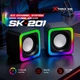 Акустична система 2.0 XTRIKE ME SK-201, 6Вт LED USB+3,5мм чорна - изображение 5