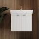 Тумба Devit Flow 484060W 60 см з умивальником та ручками, білий матовий - изображение 7