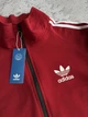 Женская спортивная кофта Adidas весна-осень трикотажная зипка красная XL размер - изображение 4