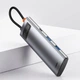 USB-хаб Baseus Metal Gleam Multifunctional 7-in-1 USB-C to 2xUSB-A/2xUSB-C/HDMI/SD/TF Grey (WKWG020113) - зображення 10