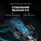 FM трансмиттер Baseus TG-CCLH-01 Bluetooth 5.0, автомобильный модулятор в прикуриватель, 2 USB 3.4A hands-free, дисплей напряжения - изображение 5
