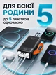Повербанк 40000 mah 22.5W Qinetiq Phoenix RQ-40 з LED дисплеєм і швидкою зарядкою PD/QC 3 порта кабель Type-C в комплекте powerbank павербанк для телефона apple айфона iphone самсунг samsung роутера універсальний павербанк з ліхтариком + кабель gray - зображення 2