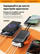 Повербанк 50000 mah 22.5W Qinetiq RQ-50 з LED дисплеєм і швидкою зарядкою PD/QC 3 порта кабель Type-C в комплекте powerbank 50 000 павербанк для телефона apple айфона iphone самсунг samsung роутера універсальний павербанк з ліхтариком + кабель gray - зображення 6