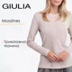 Жіночий лонгслів в рубчик Giulia MOSSLINES 7003/150 M Beige-almond melange, трикотажний, з довгими рукавами, базовий - зображення 5