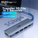 Док-станція розширення Aigo Type-C, концентратор USB 3.0, адаптер HDMI, конвертер для док-станції для ноутбука 4K60Hz Ultra HD, швидка зарядка PD100W, T05-H1Plus (метал) - изображение 6