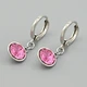 Серьги подвески с кристаллами Swarovski 45575 размер 25х9 мм цвет розовый вес 2.7 г позолота Белое Золото - изображение 1