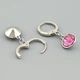 Серьги подвески с кристаллами Swarovski 45575 размер 25х9 мм цвет розовый вес 2.7 г позолота Белое Золото - изображение 2
