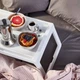 Стол IKEA KLIPSK для завтрака и ноутбука белый складной 56x36 см с пазом для планшета и отверстием для кабеля поднос подставка для кровати и дивана функциональный аксессуар для комфортного отдыха дома эргономичное решение для работы - изображение 2