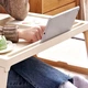 Стол IKEA KLIPSK для завтрака и ноутбука белый складной 56x36 см с пазом для планшета и отверстием для кабеля поднос подставка для кровати и дивана функциональный аксессуар для комфортного отдыха дома эргономичное решение для работы - изображение 5