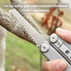 Мультитул NexTool Flagship Pro KT5020 / NE20220 16 в 1 Silver EDC компактний складаний з пружинними пасатижами ножицями ножем пилкою фіксацією ножа та пилки Liner Lock і чохлом - зображення 7