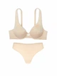 Комплект белья Victoria's Secret бюстгальтер и трусики тонг 1161232650 (Бежевый 36DD/L) - изображение 1