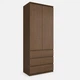 Шкаф для одежды NR-16S, 3 ящика, полки, без ручек, ЛДСП, 80×50×211 см Венге Темный (NR-16S Венге Темный) - изображение 1