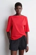 Футболка жіноча COS boat-neck cotton t-shirt 1282529002 M Червоний - изображение 1