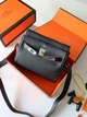 Сумка месенджер Hermes Kelly Messenger чорна (151) - изображение 5