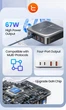 Быстрая зарядка Toocki GaN 67W на 4 порта 2 USB-C + 2 USB-A, QC 4.0, PD 3.0 Сетевое Зарядное устройство для ноутбука телефона - изображение 6