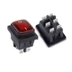 Перемикач клавішний герметичний №142 ON-OFF 6 pin (срібло) прямокутний з LED-підсвіткою червоний - изображение 1
