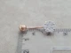 Золотая серьга-пирсинг Цветок с фианитами. 360019 - изображение 5
