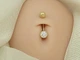 Золотая серьга-пирсинг с фианитами. 360062Ж - изображение 2