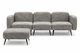 Модульний диван Clarus 247×77×84 см Stone Grey (з пуфом) - изображение 2