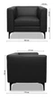 Диван Morgan 90×77×70 см екошкіра Deep Black - зображення 6