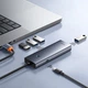 USB-хаб Baseus UltraJoy Series 4xUSB-A 3.0 1xUSB-C 5V 50cm Grey (6932172653217) - зображення 6