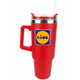 Изотермическая кружка LIDL с ручкой, крышкой и трубочкой 1,2 л HG12790C Red - изображение 3