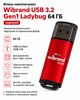 Флеш-накопичувач Wibrand USB 3.2 Gen1 Ladybug 64ГБ (колір красний) - изображение 1