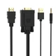 Kabel Orico XD‑VATH VGA i miniJack 3.5 mm na HDMI Full HD 60 Hz z zasilaniem USB 5 m Black (6936761873635) - obraz 2
