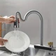 Смеситель для кухни Mixxus FOL-014 Graphite (цвет графит) с выдвижной лейкой и функцией "водопад" из нержавеющей стали - изображение 4