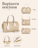 Сумка Coach Mini Rowan бежевая - женская мини с монограммой, белыми ручками и плечевым ремешком - изображение 4
