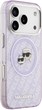 Etui na smartfon Karl Lagerfeld IML Glitter Karl & Choupette Heads Logo MagSafe do Apple iPhone 17 Pro Purple (3666339498917) - obraz 4