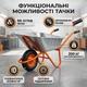 Тачка строительная одноколесная 90л 200кг колесо 15 дюймов для перевозки строительных материалов и садовых удобрений универсальная серебристая FLORA SK_5056464А12 - изображение 4