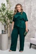 Костюм жіночий брючний із блузою на запах Armani 52660 46-48 Зелений - изображение 2