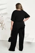 Костюм жіночий брючний із блузою на запах Armani 42660 58-60 Чорний - изображение 3