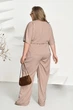 Костюм жіночий брючний із блузою на запах Armani 12660 50-52 Бежевий - изображение 3