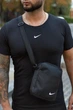 Модная мужская и женская черная барсетка сумка через плечо мессенджер Nike спортивная сумочка для документов и телефона на каждый день - изображение 6