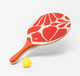 Набор для Пляжного Тенниса Sandever Woody Racket (2 Ракетки и 1 Мяч) Красный - изображение 3