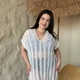 Женская пляжная туника PLUS SIZE полупрозрачная свободного кроя легкая Полиэстер One Size Белый (SW4038/1) - изображение 5