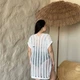 Женская пляжная туника PLUS SIZE полупрозрачная свободного кроя легкая Полиэстер One Size Белый (SW4038/1) - изображение 10