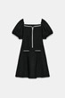 Сукня з контрастним букле Zara 2298/459 S Чорна (02298459093S) - зображення 7