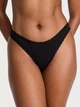Трусики стринги Cotton Lace-Waist Thong Victoria's Secret черные L - изображение 1