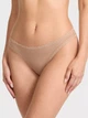 Трусики стринги Cotton Lace-Waist Thong Victoria's Secret бежевый L - изображение 1