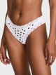 Трусики стрінги Cotton Lace-Waist Thong Victoria's Secret білий з чорним L - зображення 1
