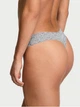 Трусики стринги Cotton Lace-Waist Thong Victoria's Secret темно-серый L - изображение 2