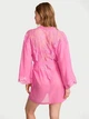 Халат з шифону та мережива Victoria's Secret Satin Midi Robe рожевий S - зображення 2