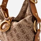 Сумка багет сідло жіноча тканинна середня Guess HWJJ9308720-LLG Коричнева (800070360376) - зображення 5