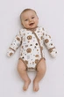 Боди с длинным рукавом с царапками интерлок Babykroha на кнопке Котики коричневый 56 см (55416) - изображение 1