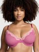 Комплект білизни Victoria’s Secret з мікросітки Tease Lace-Trim Unlined Demi Bra,бюстгальтер без push-up+ трусики стрінги,Рожевий,80E-XL - изображение 2